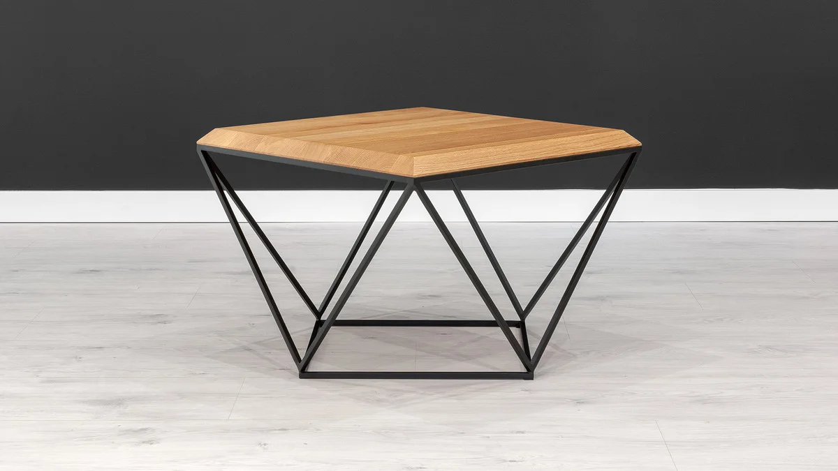 Arbor-Couchtisch im Loft-Stil mit Holzplatte