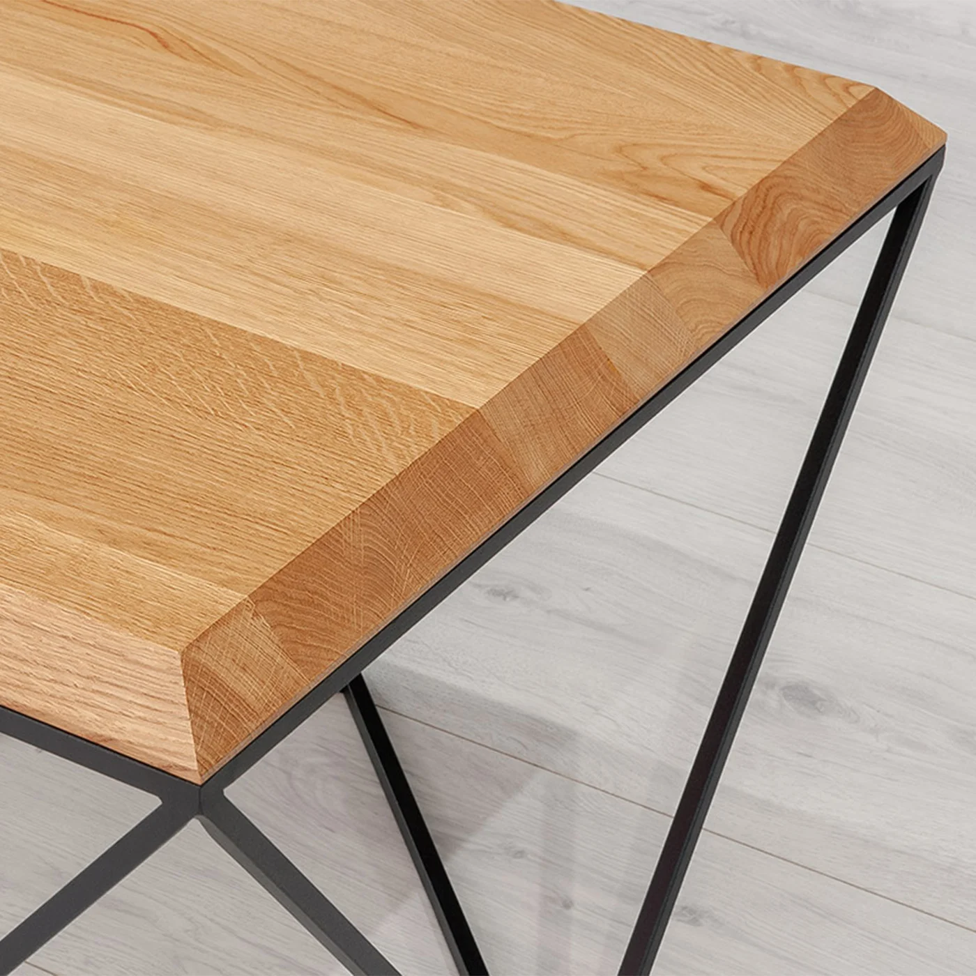 Arbor-Couchtisch im Loft-Stil mit Holzplatte