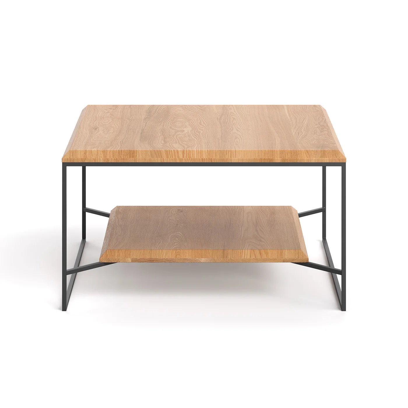 Quadratischer Mesa-Couchtisch mit Ablage