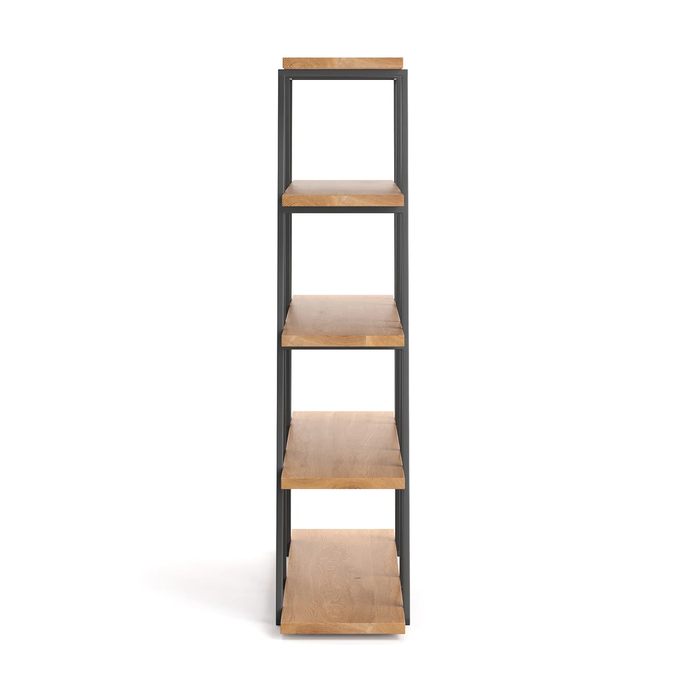 Industrielles Tilt-Bücherregal aus massivem Holz
