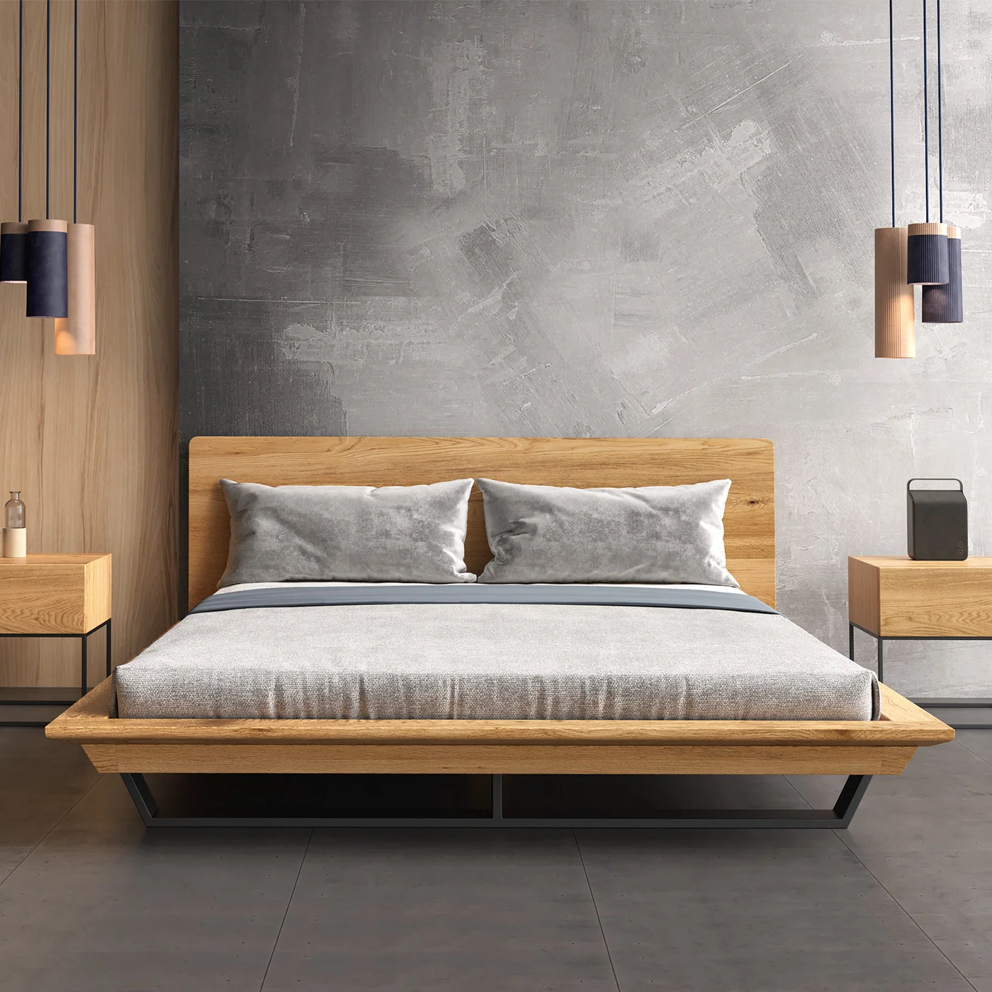 Nova-Slim-Bett aus Massivholz