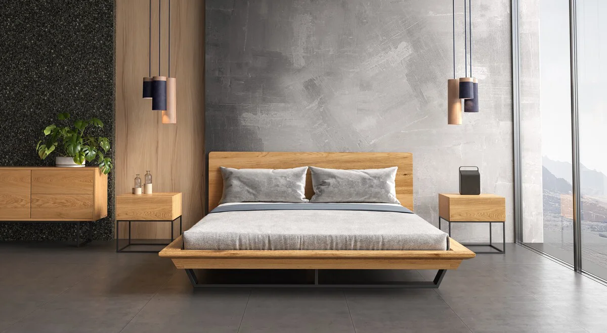 Nova-Slim-Bett aus Massivholz