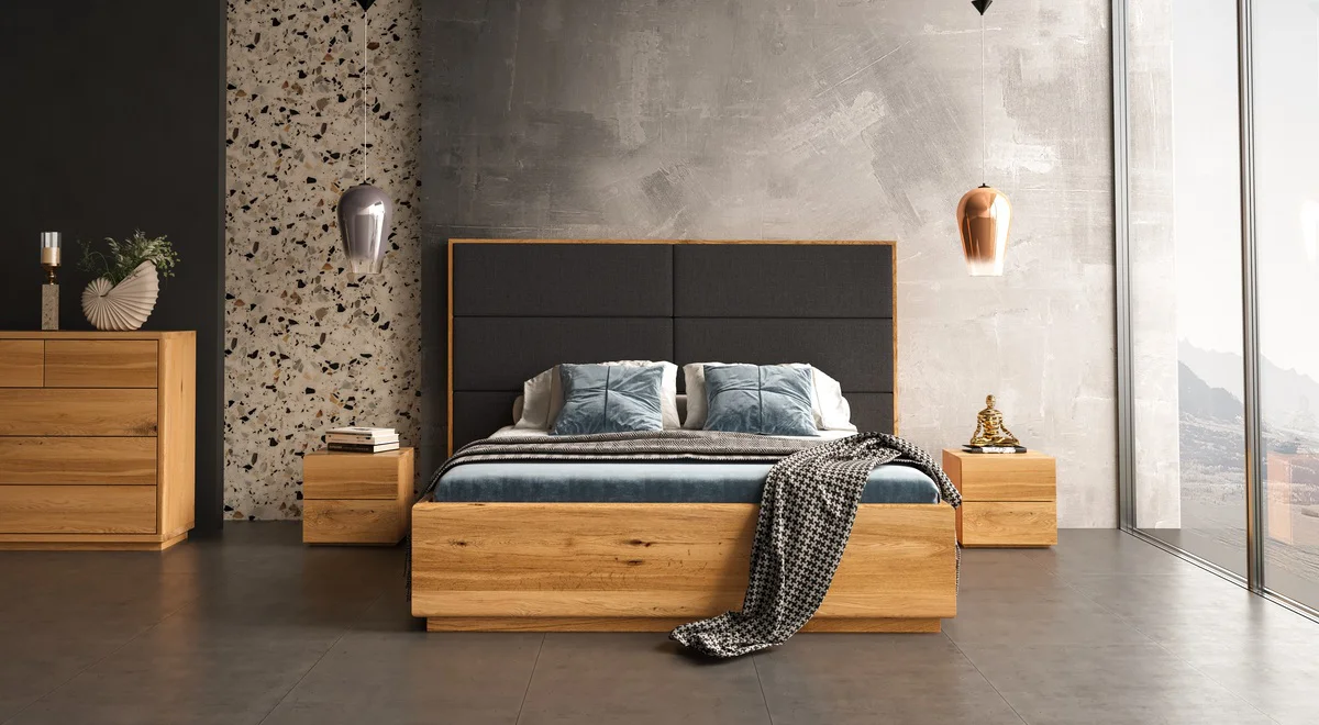Dome-Bett aus Massivholz mit Bettkasten